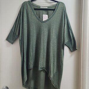 FREE PEOPLE Tunic High/Low Top Short Sleeve